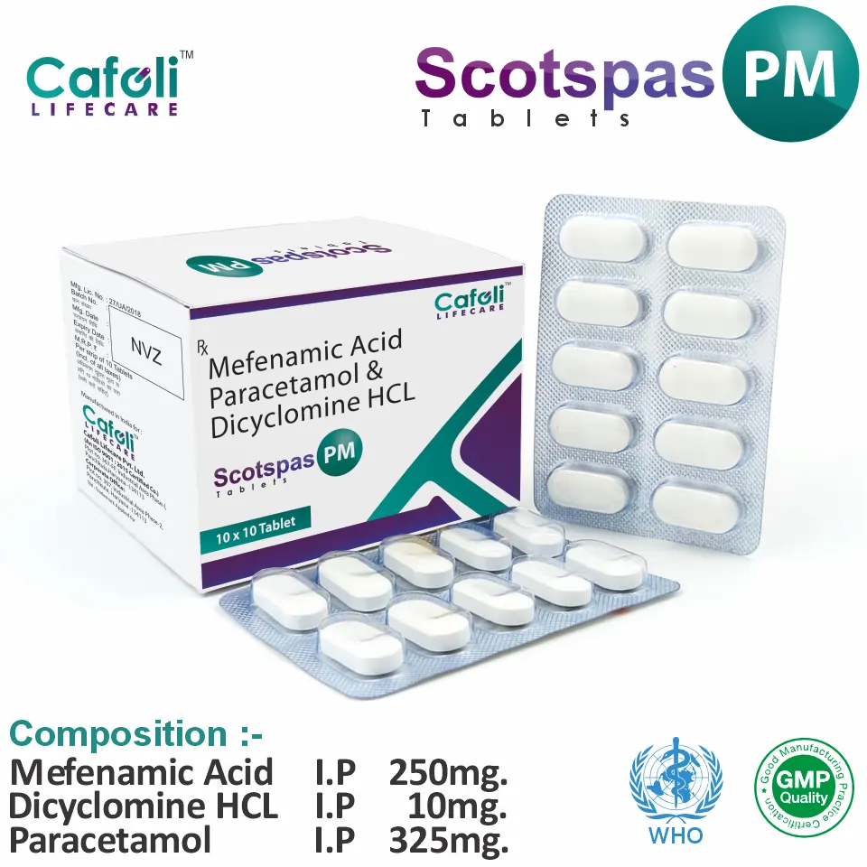 Mefenamic Dicyclomine Paracetamol Tablet PCD Franchise